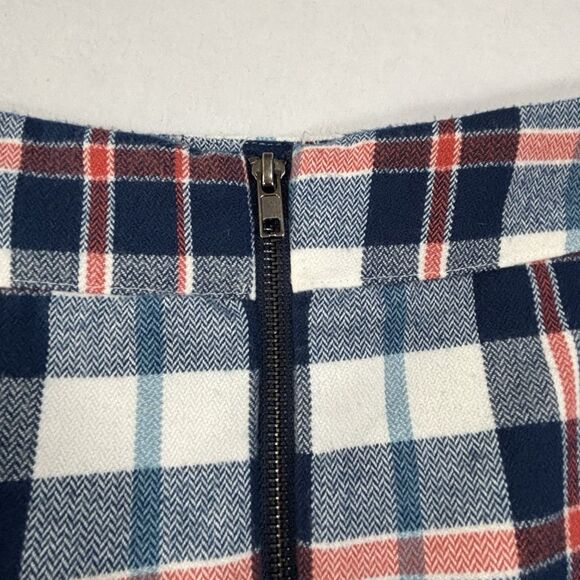 COPPER KEY Blue Red Plaid Skirt  Y2K Short Mini Faux Wool - Picture 5 of 8
